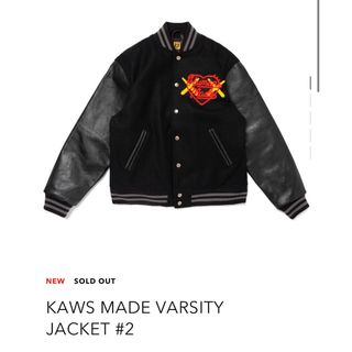 ヒューマンメイド(HUMAN MADE)のHUMAN MADE x KAWS VARSITY JACKET #2 Lサイズ(スタジャン)