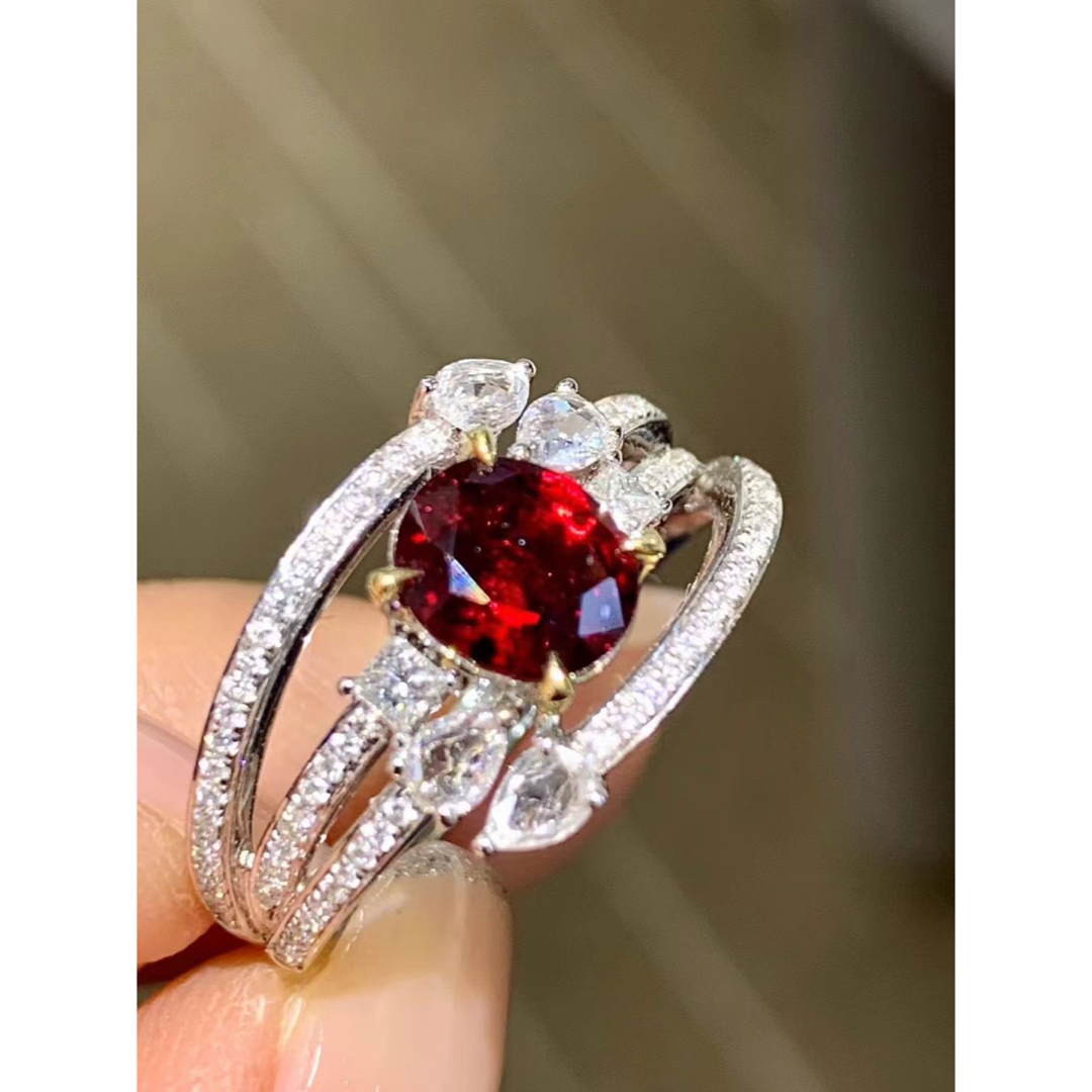 天然 ルビー ダイヤモンド リング 1.38ct k18 ¥ レディースのアクセサリー(リング(指輪))の商品写真