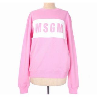 エムエスジイエム(MSGM)の【未使用品】エムエスジーエム スウェット トレーナー ボックスロゴ M ピンク(トレーナー/スウェット)