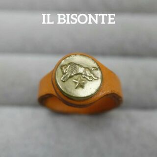 イルビゾンテ(IL BISONTE)の【匿名配送】 イルビゾンテ 指輪 リング オレンジ ロゴ 6号(リング(指輪))