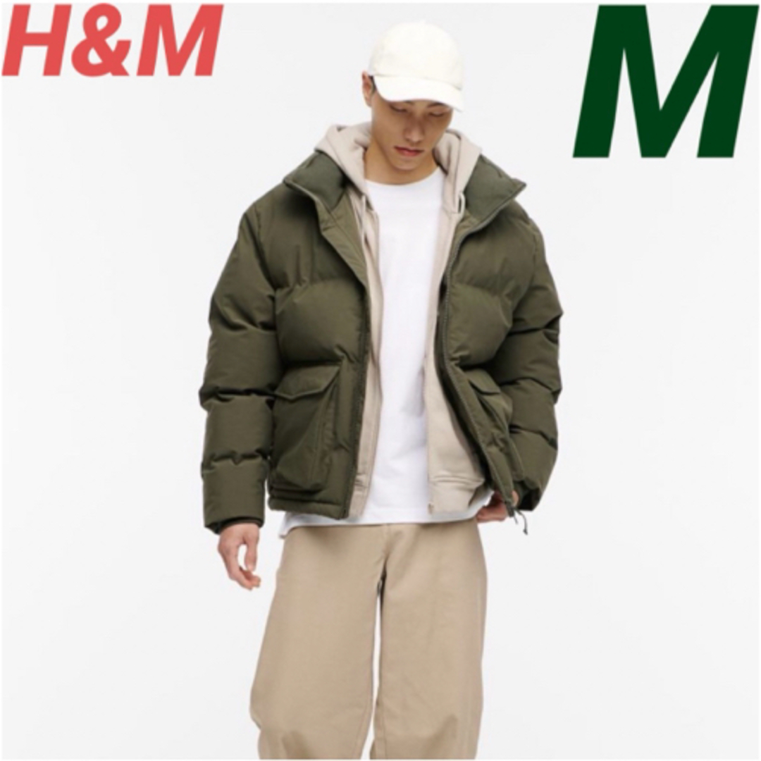 パッファー説明H&M パファージャケット オリーブ M 新品未使用 今期人気モデル 完売商品