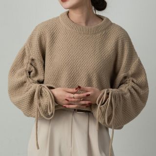 ラウジー(lawgy)の【元値7920円】amiur   seed stitch ribbon knit(ニット/セーター)