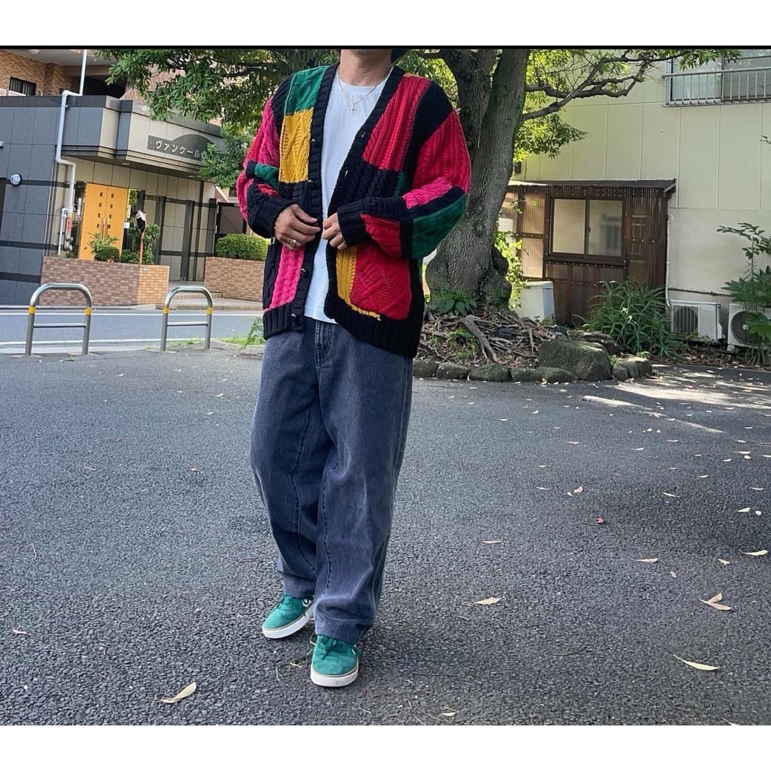 【M】Supreme Patchwork Cable Knit Cardigan