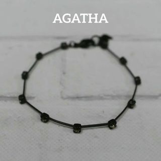 アガタ(AGATHA)の【匿名配送】 AGATHA アガタ ブレスレット 黒 ラインストーン(ブレスレット/バングル)