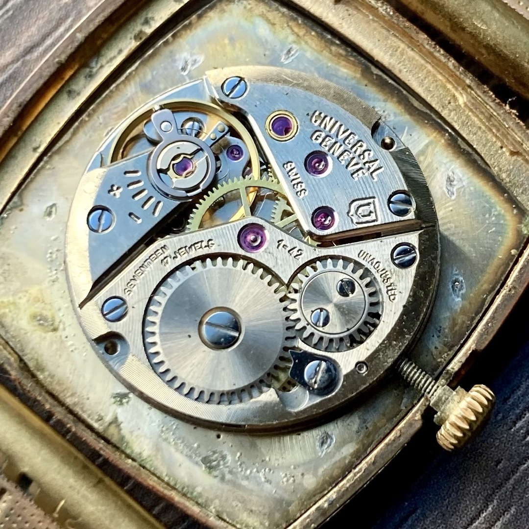 【動作品】ユニバーサル・ジュネーブ アンティーク 腕時計 手巻き メンズフリーラグ幅