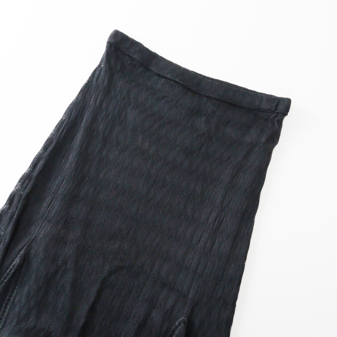 スカートミッソーニ MISSONI 透かし 柄織り ニットロングスカート 40/ブラック 黒 マーメイド イタリア製【2400013629157】