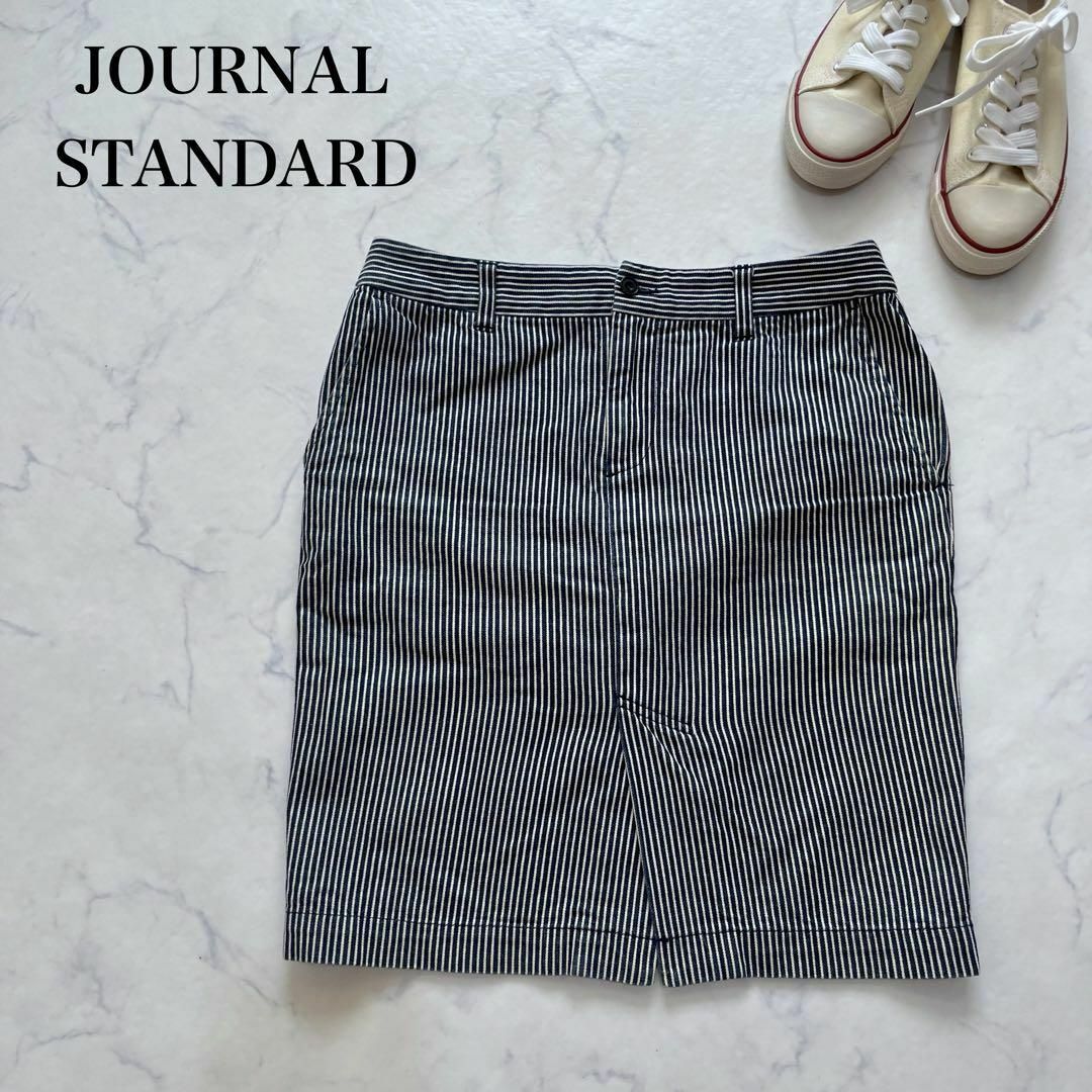 JOURNAL STANDARD(ジャーナルスタンダード)のJOURNAL STANDARD タイトスカート　膝丈　ストライプ　40 レディースのスカート(ひざ丈スカート)の商品写真