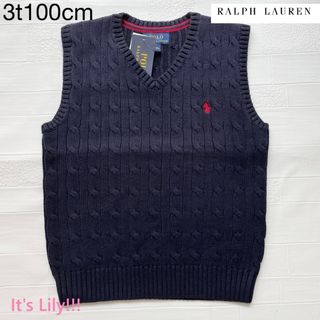 ラルフローレン(Ralph Lauren)の3t100cm　新作　ラルフローレン ベスト　定番　 入園　発表会 塾　紺(Tシャツ/カットソー)