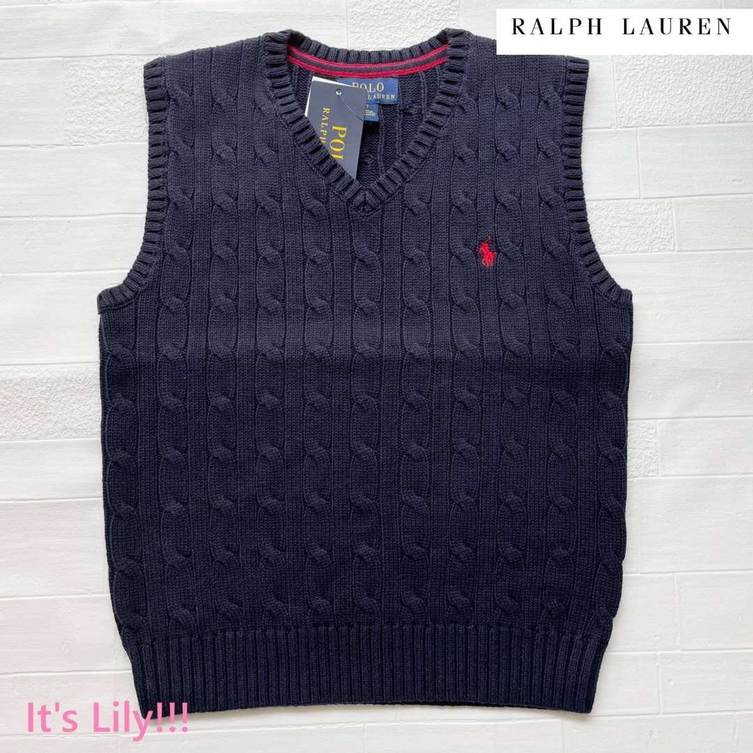 Ralph Lauren(ラルフローレン)の6t120cm　新作　ラルフローレン ベスト　定番　 入園　発表会 塾　紺 キッズ/ベビー/マタニティのキッズ服男の子用(90cm~)(Tシャツ/カットソー)の商品写真