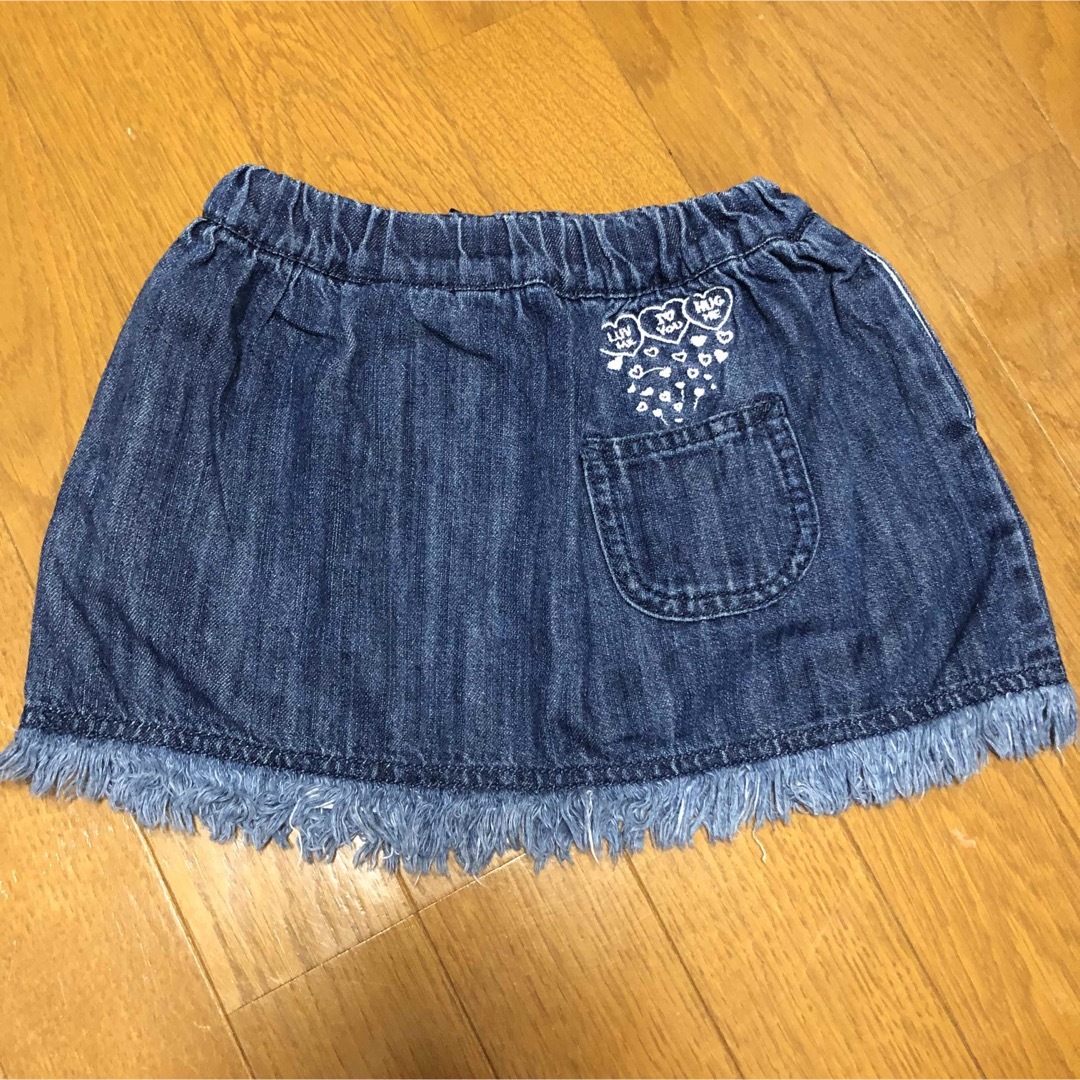 BREEZE(ブリーズ)のブリーズ　デニムスカート　95 キッズ/ベビー/マタニティのキッズ服女の子用(90cm~)(スカート)の商品写真