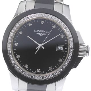 ロンジン(LONGINES)のロンジン LONGINES L3.281.0 コンクエスト ダイヤベゼル 11Pダイヤ クォーツ メンズ 良品 保証書付き_790769(腕時計(アナログ))