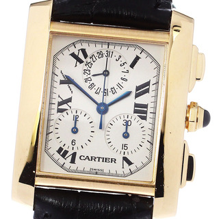 カルティエ(Cartier)のカルティエ CARTIER W5000556 タンクフランセーズLM クロノリフレックス K18YG クォーツ メンズ 良品 メーカーOH済み _715480(腕時計(アナログ))