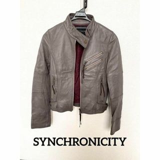 シンクロニシティ(synchronicity)のSYNCHRONICITY  ラムレザージャケット　サイズ２（S）(ライダースジャケット)