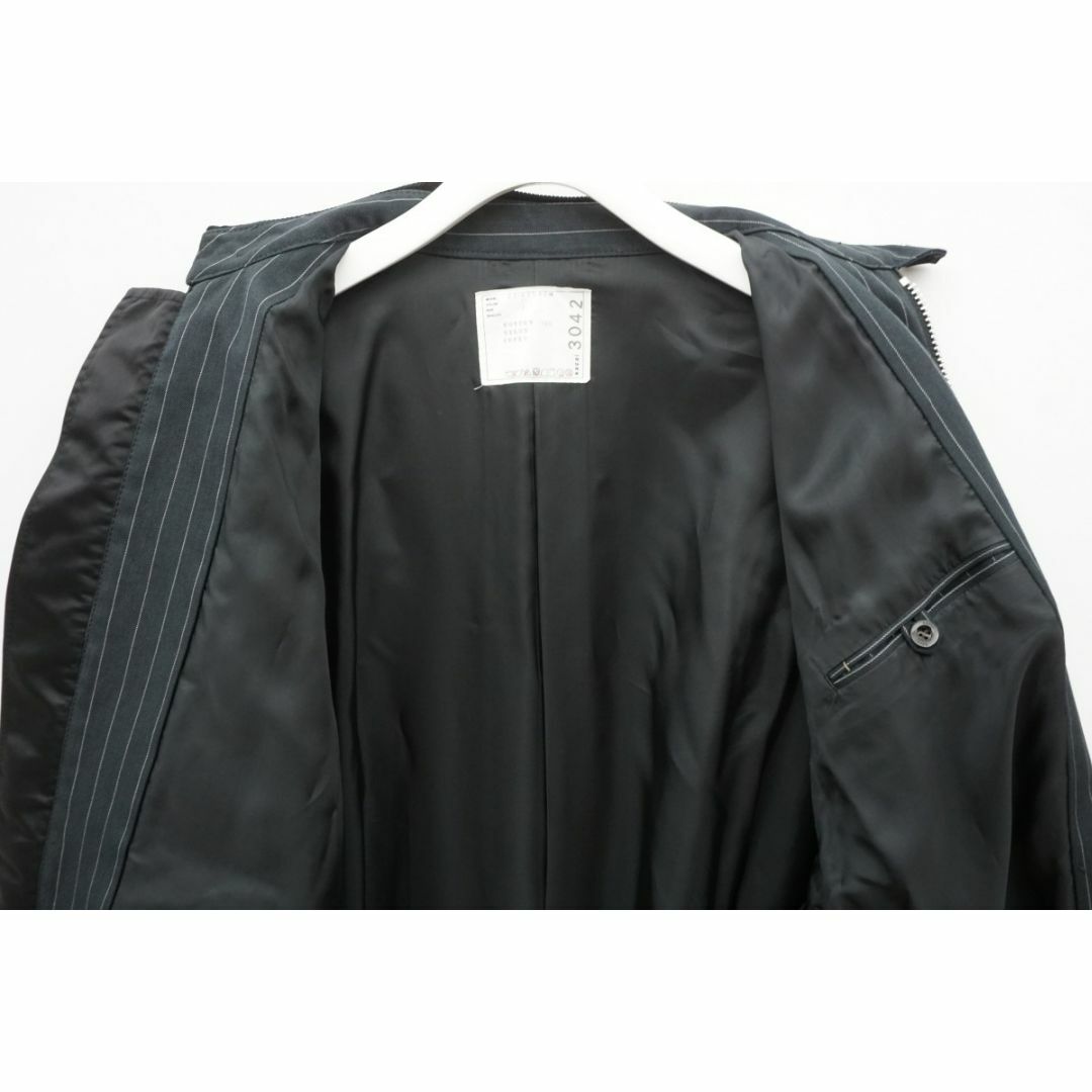 美品23SS Sacai サカイ ストライプ ジャケット 1222N▲99000円素材