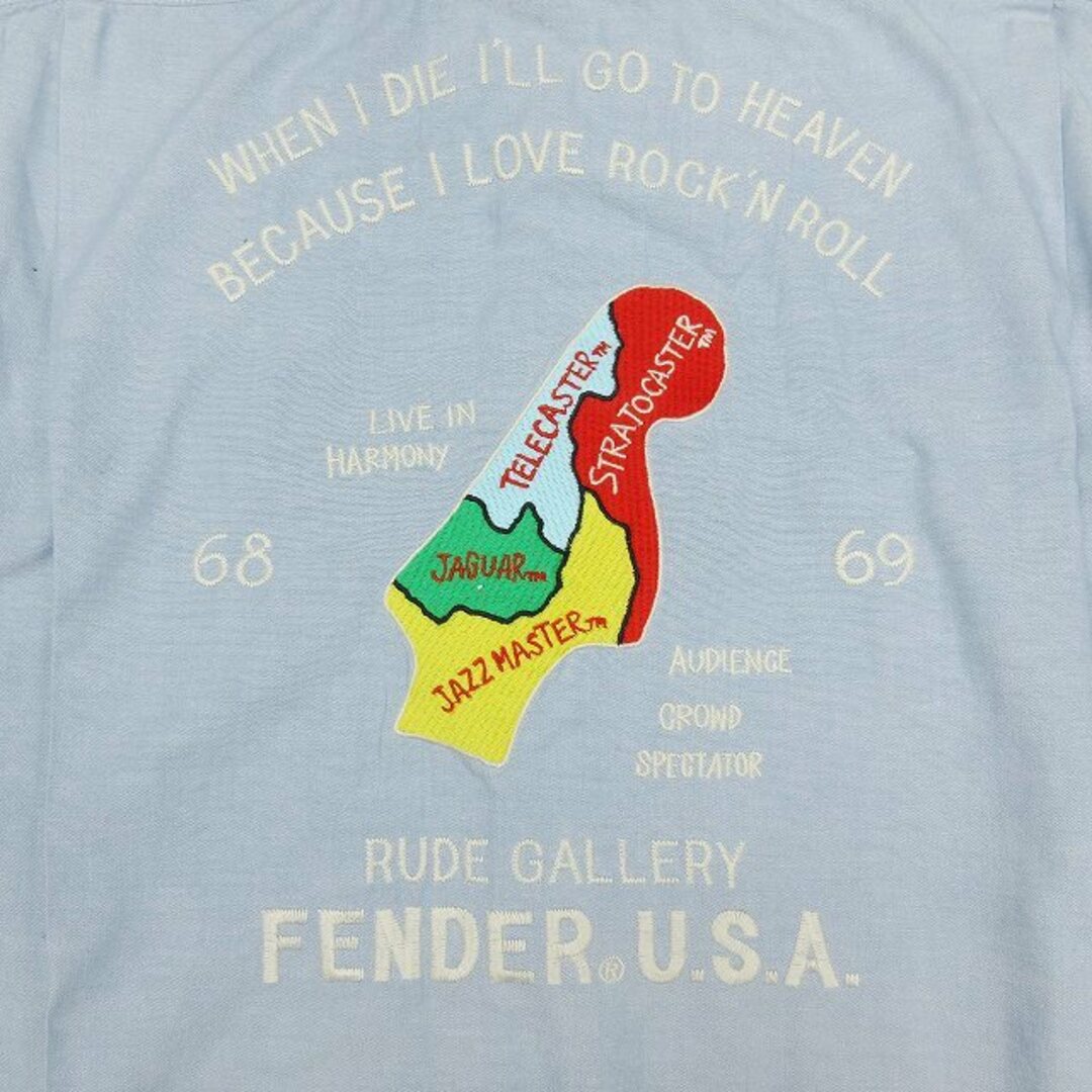 RUDE GALLERY(ルードギャラリー)の美品 ルードギャラリー×フェンダー ギタートップ 刺繍 シャツ カットソー 4 メンズのトップス(シャツ)の商品写真