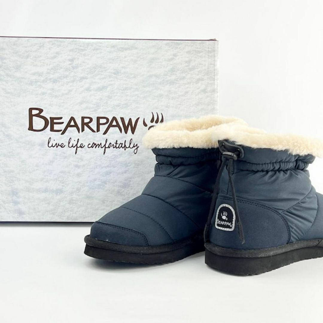 新品 BEARPAW ベアパウ レディース スノー ボア ムートン ネイビー 紺 レディースの靴/シューズ(ブーツ)の商品写真