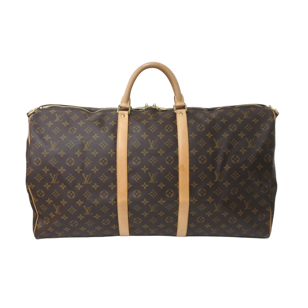 開閉式LOUIS VUITTON ルイヴィトン キーポルバンドリエール60 モノグラムキャンバス ボストンバッグ M41412 ゴールド金具 美品  58856