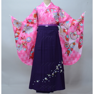 袴フルセット ジュニア用へ直し 135～150cm 袴変更可 NO39595-2(和服/着物)