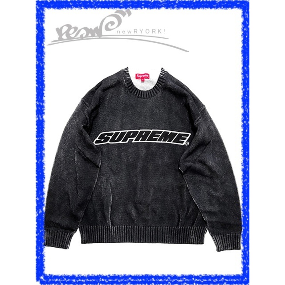 メンズメンズ セーター ブラック Supreme シュプリーム PRINTED WASHED SWEATER SS23SK9 M L XL シュプリームプリンテッドウォッシュドセーター se1127r