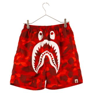 A BATHING APE - A BATHING APE アベイシングエイプ CAMO SHARK BEACH PANTS カモシャークビーチパンツ レッド 001SPE301006X