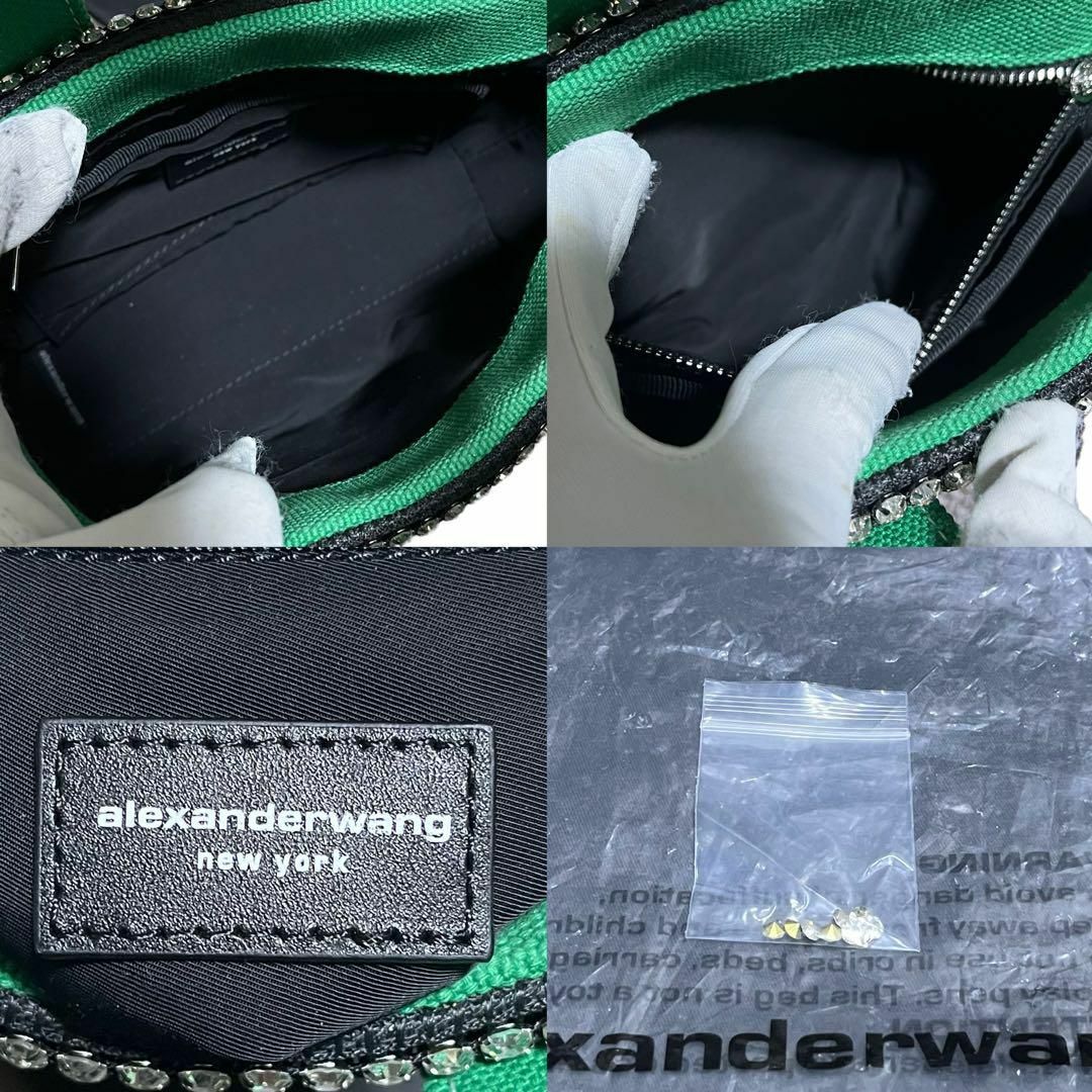 Alexander Wang(アレキサンダーワン)の【極美品】アレキサンダーワン クリスタル ハンドバッグ ロゴ グリーン 付属品 レディースのバッグ(ハンドバッグ)の商品写真