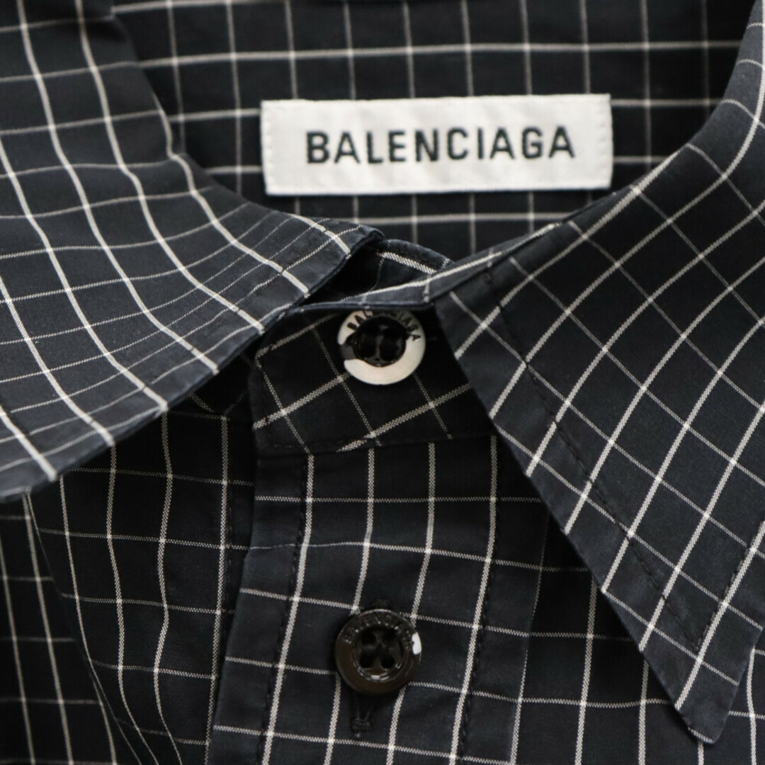Balenciaga(バレンシアガ)のBALENCIAGA バレンシアガ 19SS ウィンドペンチェック スウィング 長袖シャツ ブラック 583895 メンズのトップス(シャツ)の商品写真
