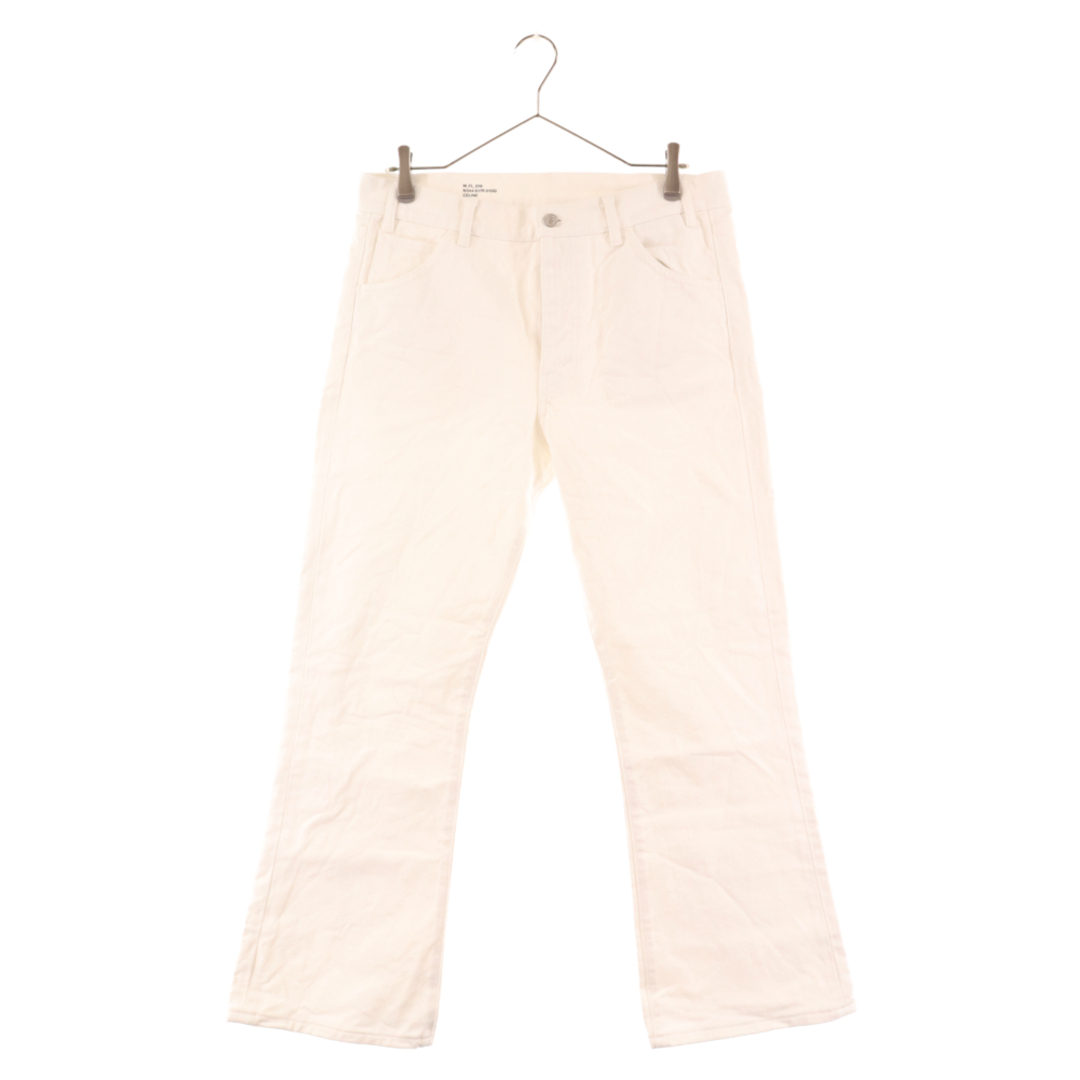 CELINE セリーヌ DYLAN FLARED JEANS IN OPTIC WHITE WASH DENIM ウォッシュド フレア デニム パンツ ホワイト 2N344617R69センチ裾幅