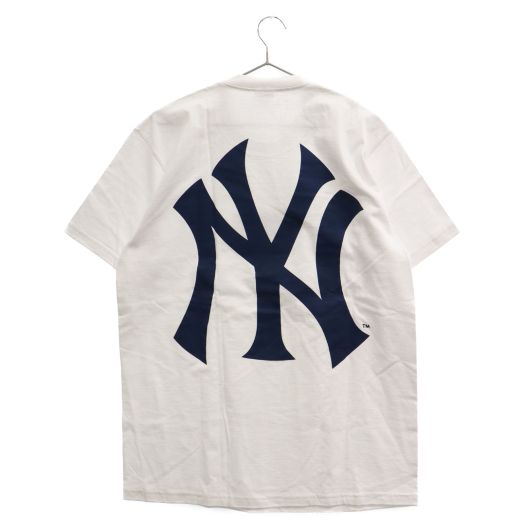 SUPREME シュプリーム 15SS×New York Yankees Box Logo Tee ニューヨーク ヤンキース ボックスロゴ 半袖Tシャツ ホワイト47センチ袖丈