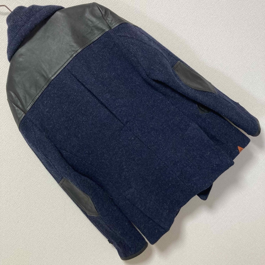 美品■DENHAM デンハム■CAGNEY FBH ピーコート レザー ツイード DENHAM - 美品□DENHAM デンハム□CAGNEY FBH ピーコート レザー