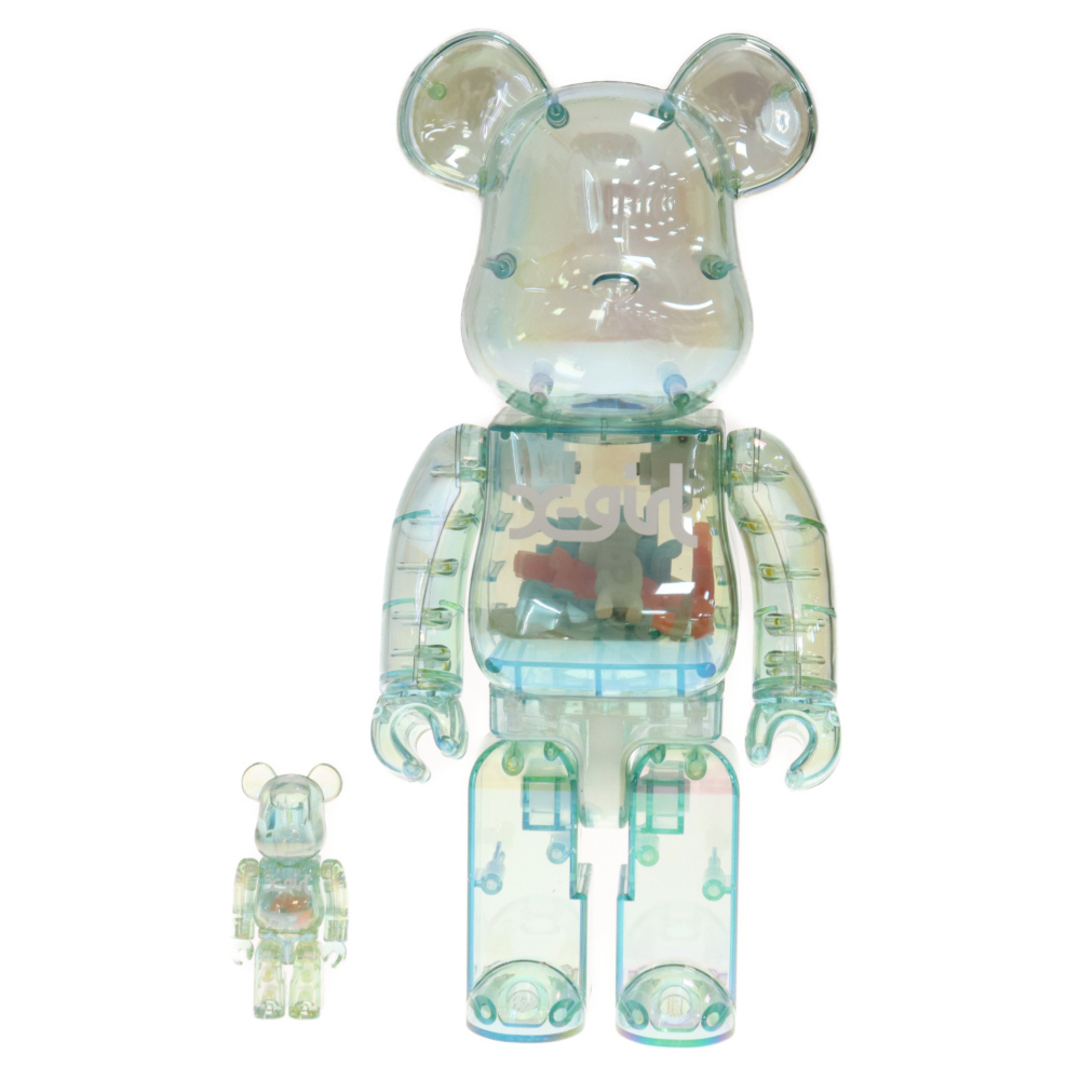 エンタメ/ホビーMEDICOM TOY メディコムトイ ×X-girl 100%&400% BE@RBRICK エックスガール ベアブリック フィギュア 人形 クリアブルー