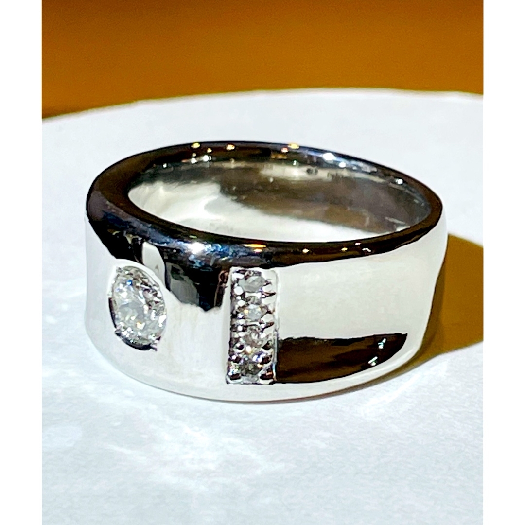 ☆Pt900 ダイヤ0.37ct-0.17ct付きメンズリング☆ メンズのアクセサリー(リング(指輪))の商品写真