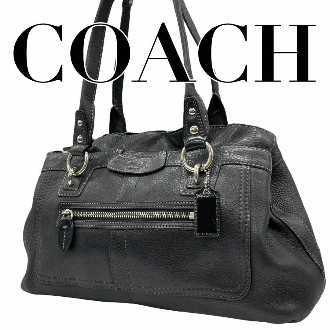 ブランドリンクCOACH コーチ　13164 ハンドバッグ　オールレザー　黒　本革　肩掛け