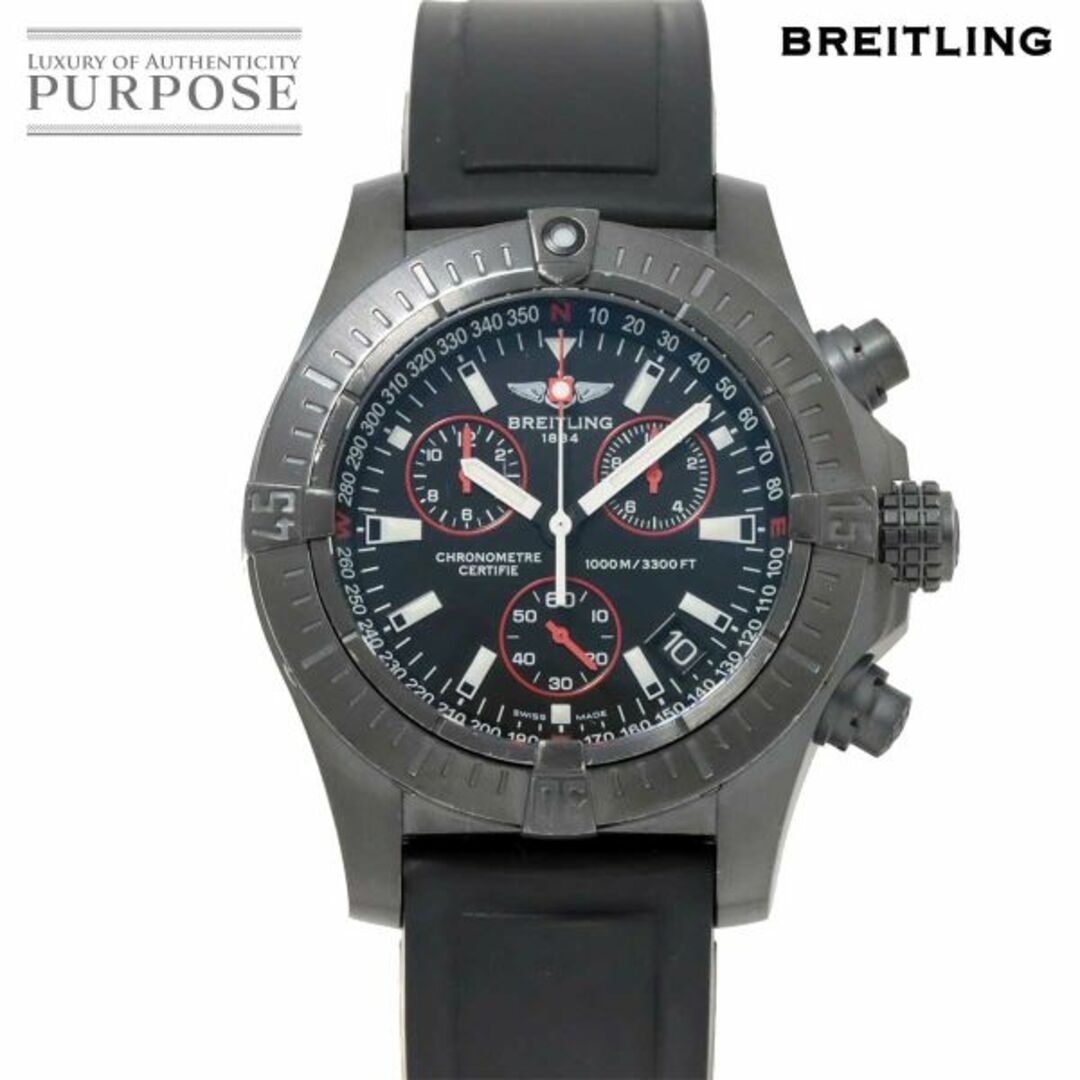 BREITLING(ブライトリング)のブライトリング BREITLING アベンジャー シーウルフ ブラックスチール M73390 クロノグラフ 1000本限定 デイト クォーツ Avenger VLP 90219331 メンズの時計(腕時計(アナログ))の商品写真