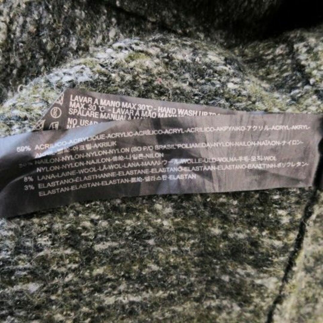 ZARA(ザラ)のザラニット ステッチ刺繍 厚手ニットワンピース M 緑 231025CK6R レディースのワンピース(ミニワンピース)の商品写真