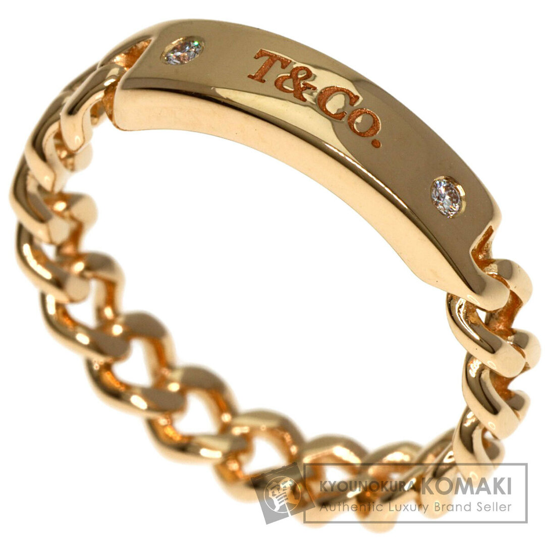 リング指輪素材TIFFANY&Co. マイクロリンク 2P ダイヤモンド リング・指輪 K18YG レディース