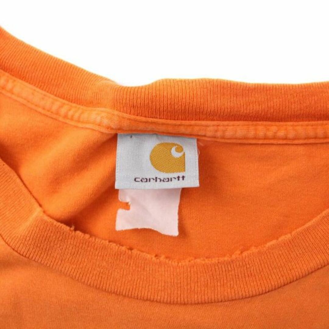 carhartt(カーハート)のcarhartt Tシャツ カットソー クルーネック 胸ポケット オレンジ メンズのトップス(Tシャツ/カットソー(半袖/袖なし))の商品写真