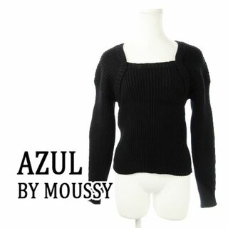 アズールバイマウジー(AZUL by moussy)のアズール フェイクレイヤードデザインリブニット M 黒 231030CK3R(ニット/セーター)