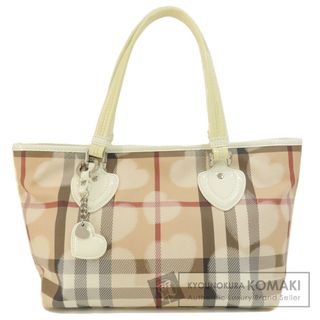 バーバリー(BURBERRY)のBURBERRY ノバチェック ハートモチーフ トートバッグ PVC エナメル レディース(トートバッグ)