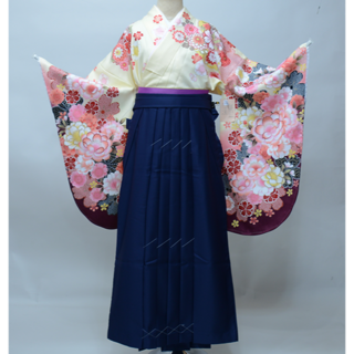 袴フルセット ジュニア用へ直し 135～150cm 袴変更可 NO39606-2(和服/着物)