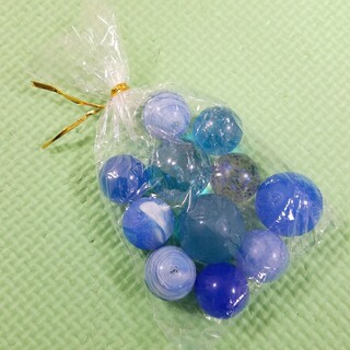 スーパーボール　11個　ブルー系　青色　ダイヤ&マーブル入り(ボール)