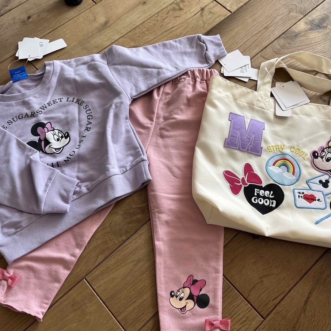 しまむら　福袋　ミニー　パンツ　トレーナー　袋　100 キッズ/ベビー/マタニティのキッズ服女の子用(90cm~)(Tシャツ/カットソー)の商品写真