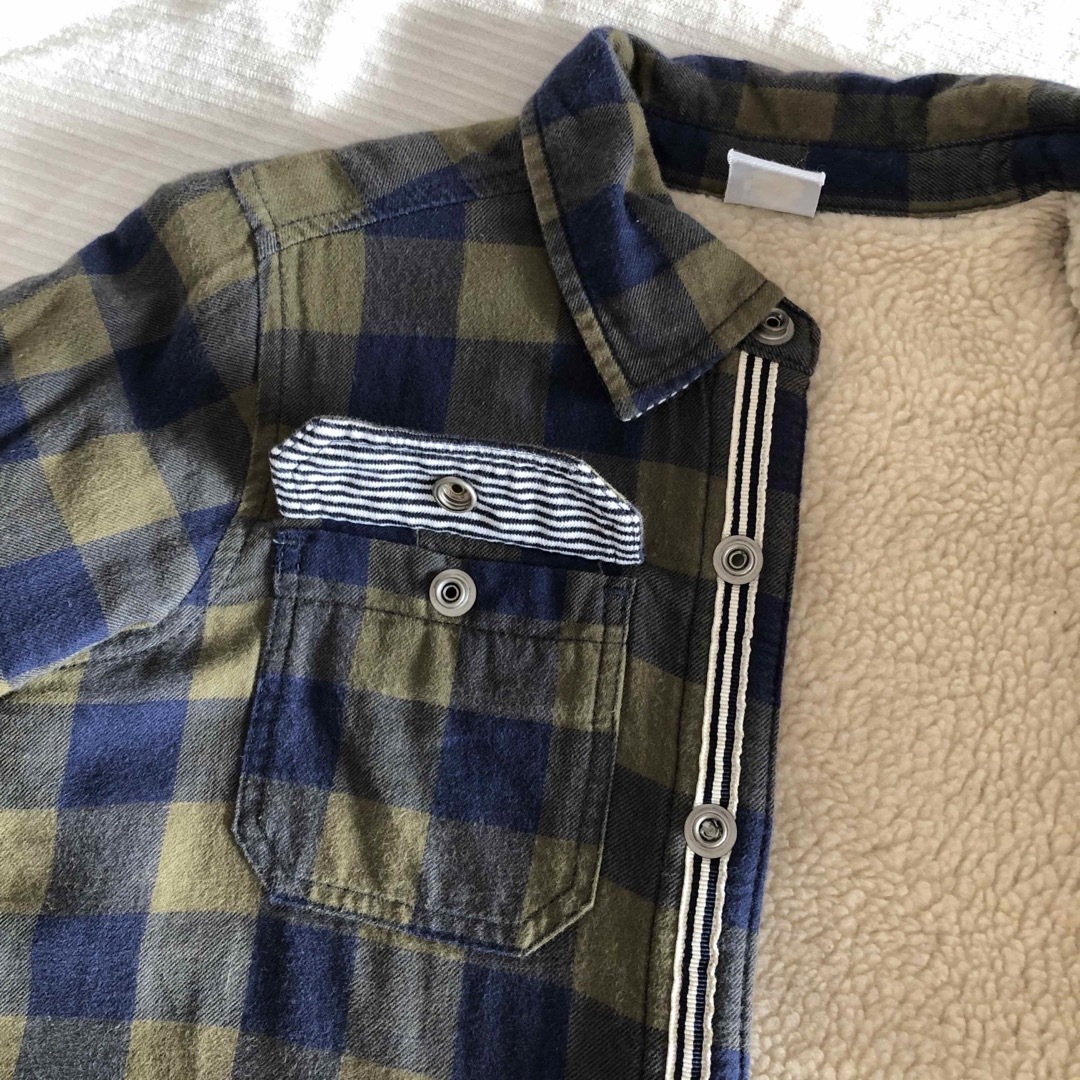 PETIT BATEAU(プチバトー)のプチバトー　中ボアシャツ　ジャケットにも キッズ/ベビー/マタニティのキッズ服男の子用(90cm~)(ジャケット/上着)の商品写真