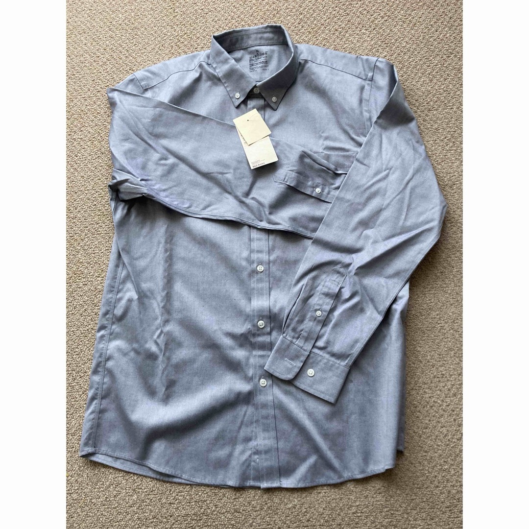 MUJI (無印良品)(ムジルシリョウヒン)のsakusaku様専用  ボタンダウンシャツ 無印良品 グレー メンズのトップス(シャツ)の商品写真
