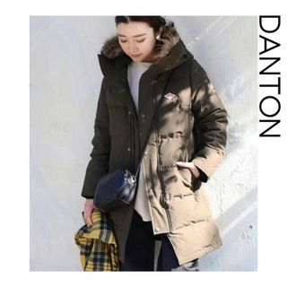 DANTON タッサーダウンコート　グレー　ロング　ラクーンファー　ダントン　S