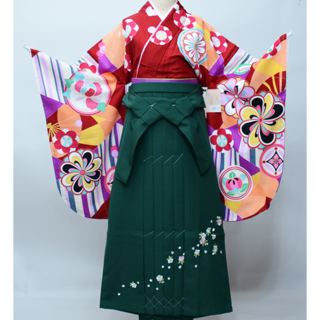 袴フルセット ジュニア用へ直し 135～150cm 袴変更可 NO39572-2(和服/着物)
