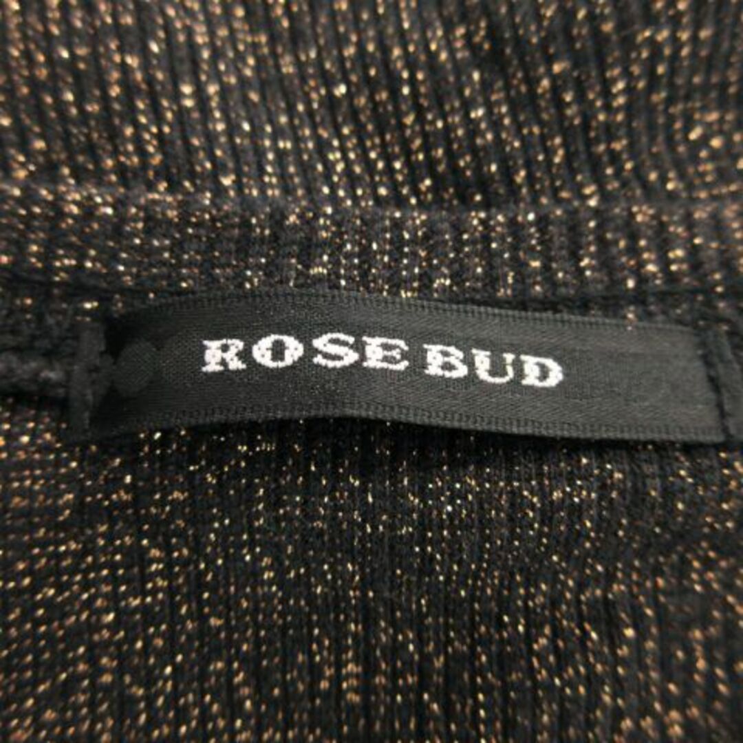 ROSE BUD(ローズバッド)のローズバッド ニットソー 長袖 ラメ F 黒 230912MN1R レディースのトップス(カットソー(長袖/七分))の商品写真