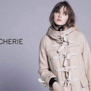 シェリー(CHERIE)の【即完売】CHERIEシェリー　リボンダッフルコート　カシミヤ混　ベージュ(ダッフルコート)