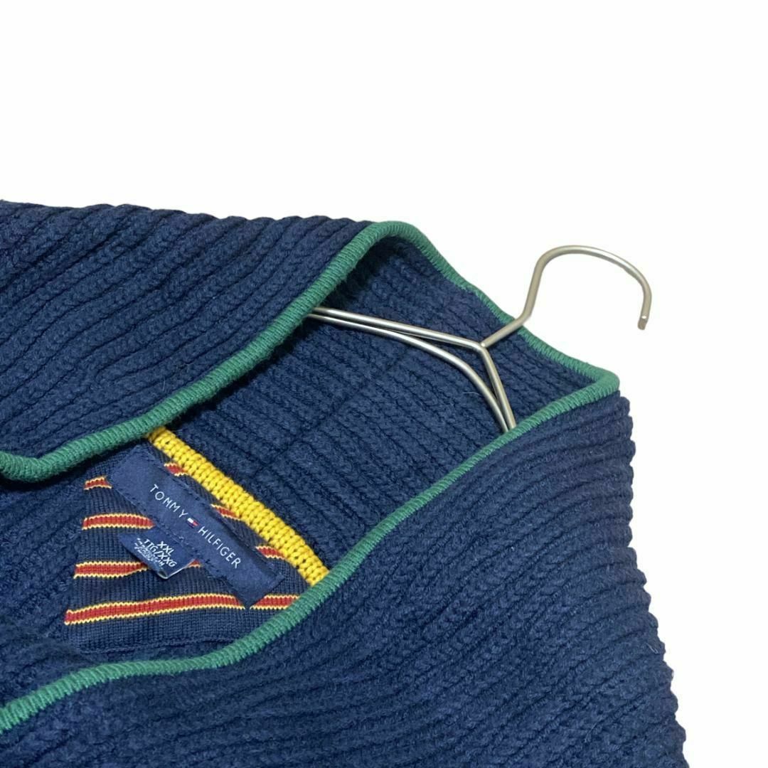 TOMMY HILFIGER(トミーヒルフィガー)のa10 トミーヒルフィガー ニットカーディガン ショールカラー ロゴ刺繍 メンズのトップス(カーディガン)の商品写真