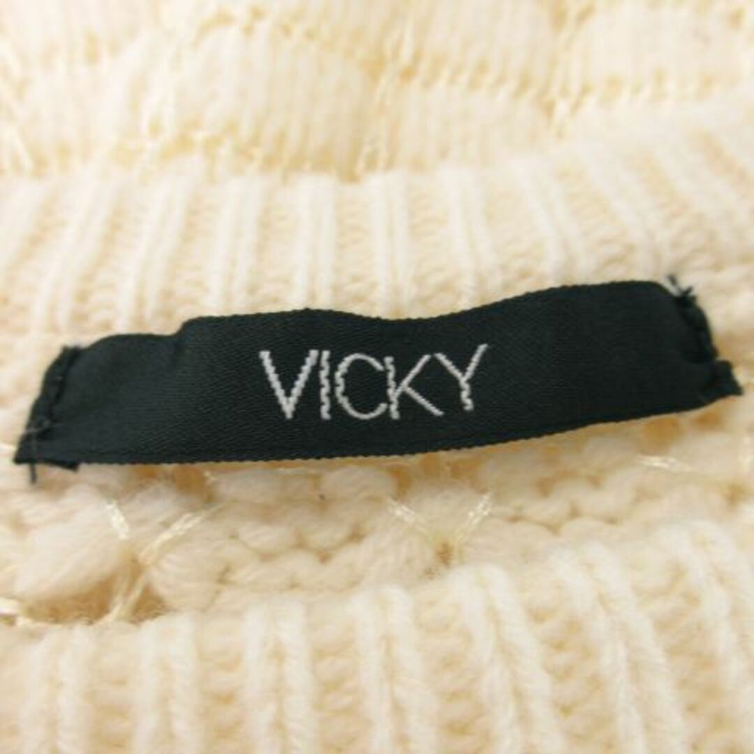 VICKY(ビッキー)のビッキー ニットミニワンピース 長袖 2 アイボリー 231018MN3R レディースのワンピース(ミニワンピース)の商品写真