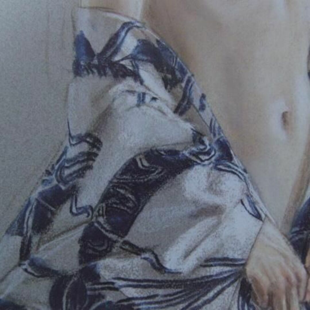 美術品/アンティーク高塚省吾、【膝立ちの裸婦】、希少な額装用画集より、美品